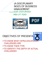 Intra-Disciplinary Challenges of Business Management-New