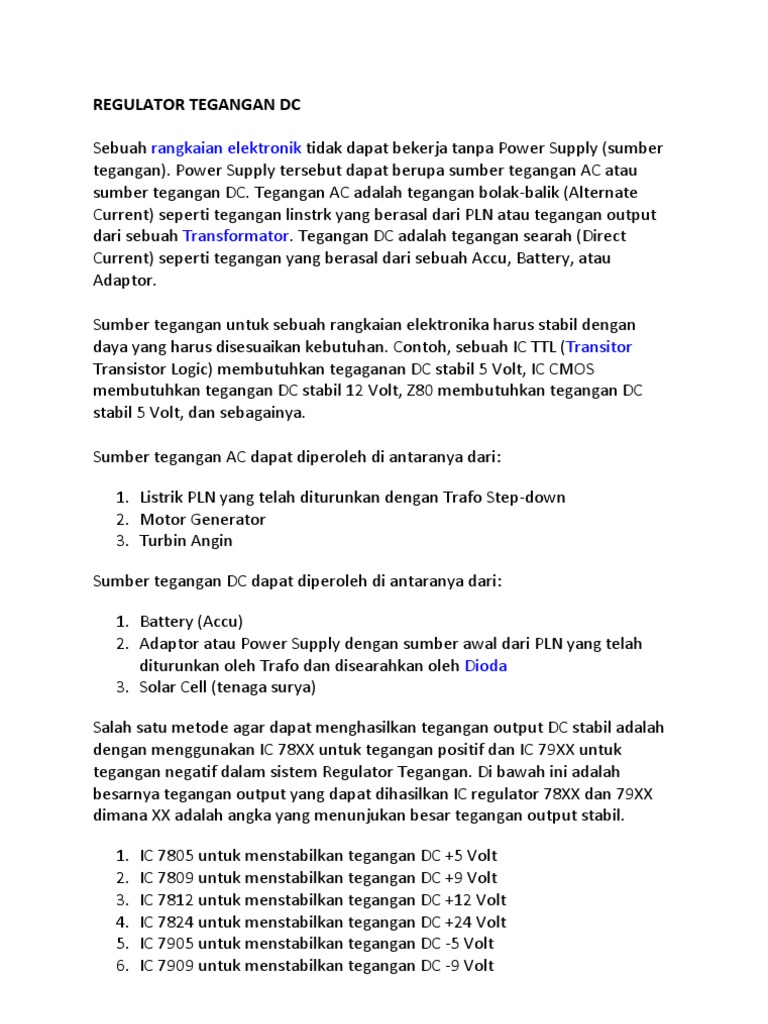 Regulator Tegangan Dc
