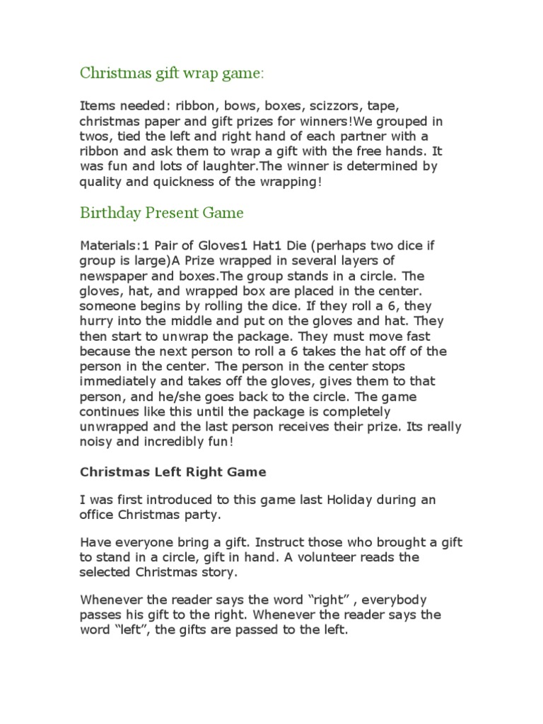 Christmas Games | PDF | Santa Claus | Christmas
