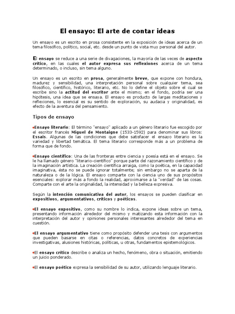 El ensayo | Ensayos | Autor