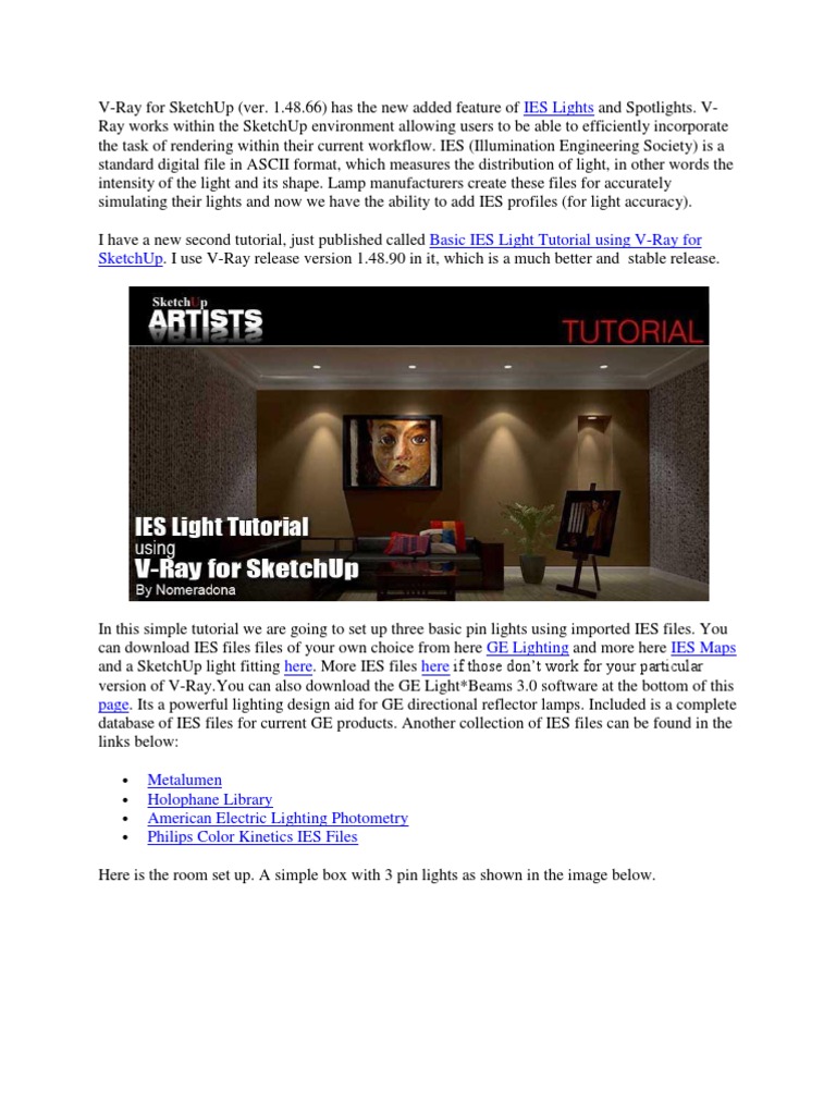 IES Light Tutorial Sketchup | PDF | Rendering (Computer Graphics ...
