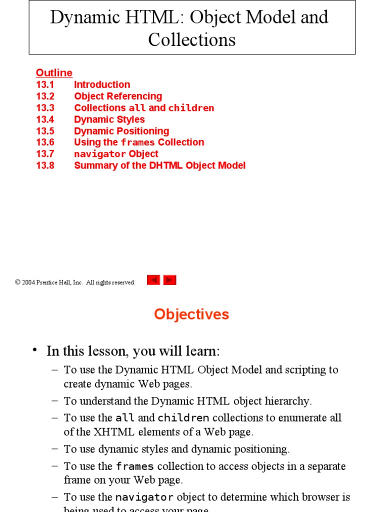 Object Model and Collections | PDF | Dynamic Html | Html