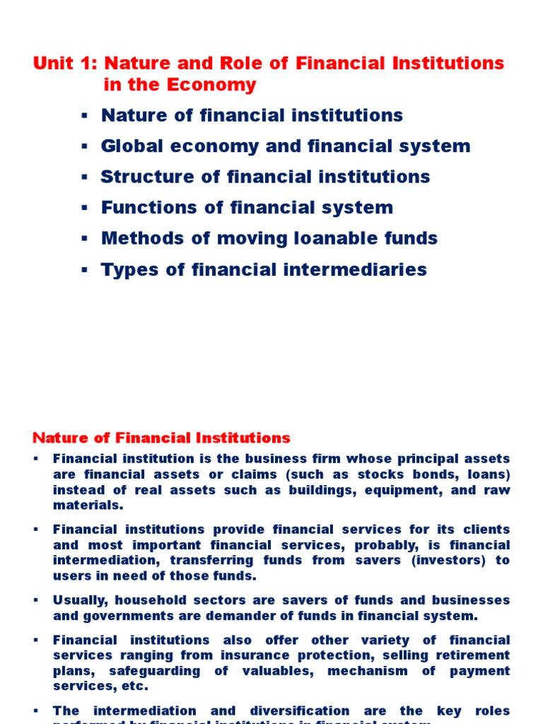 Role of Financial Institutions in Economy | PDF | Saving | Banks