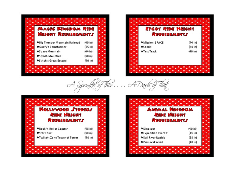 Ride Height Requirements Cards | PDF