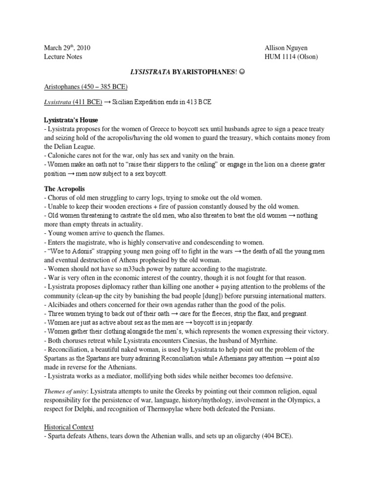 Examples of comedy in lysistrata image