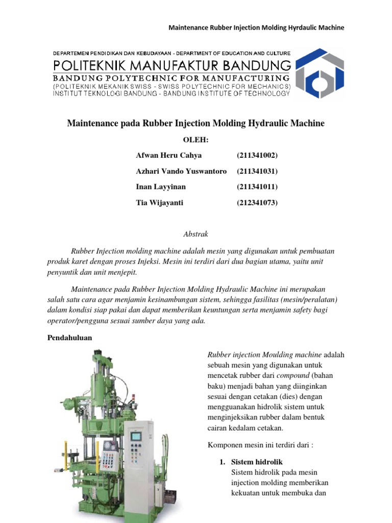 Pemeliharaan Mesin Molding Karet | PDF | Komputer