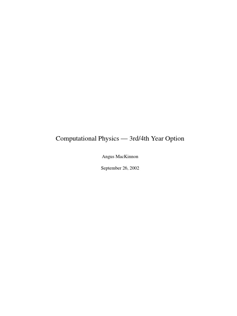 Mackinnon Computational Physics | PDF | Teaching Methods & Materials