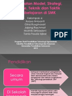 Pendekatan Model, Strategi, Metode, Teknik Dan Taktik Pembelajaran Di SMK