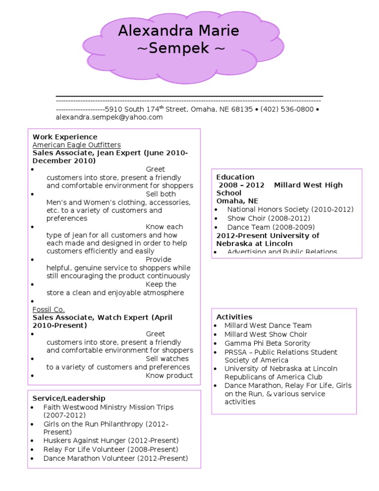 Alexandra Sempek's Resume Overview | PDF