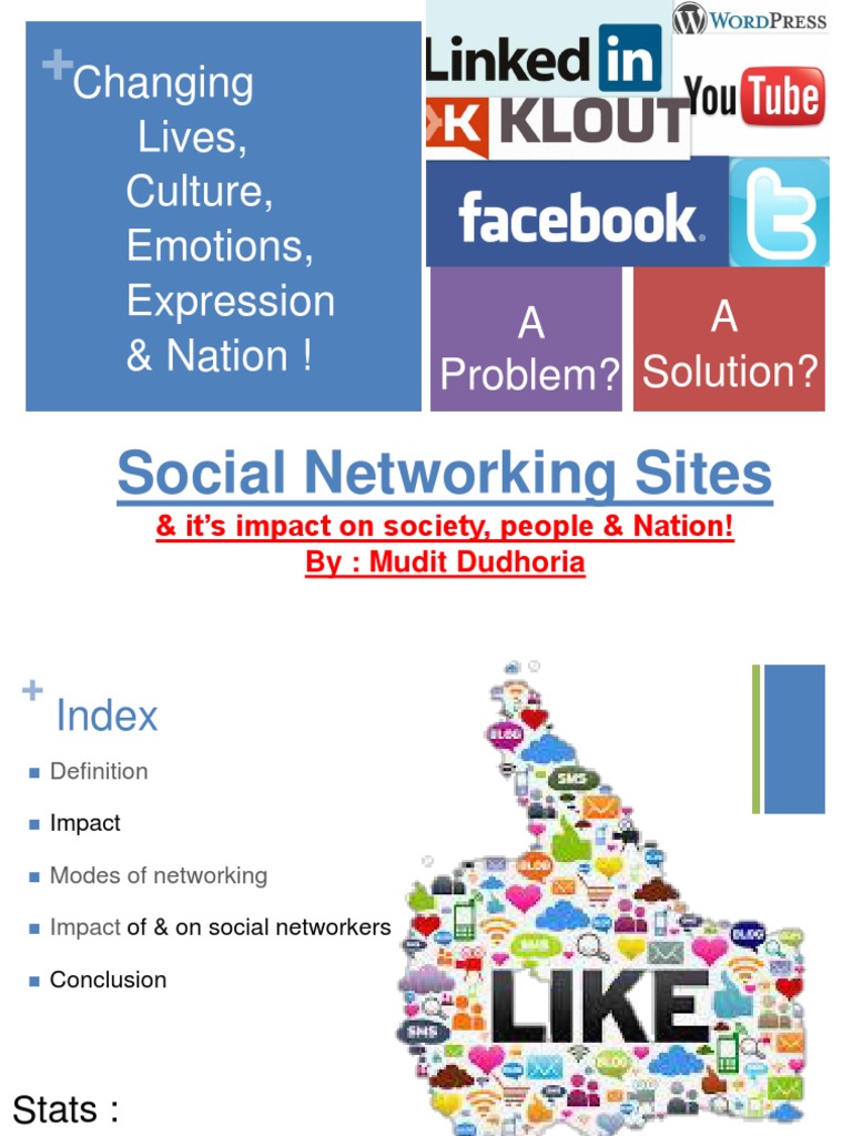 Social Networking Sites & It's Impact On Society , Teens, Youth, Culture & Nation Social