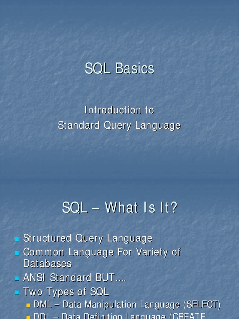 SQL Basics | PDF