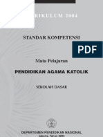 Standard Kompetensi SD Pendidikan Agama Katolik