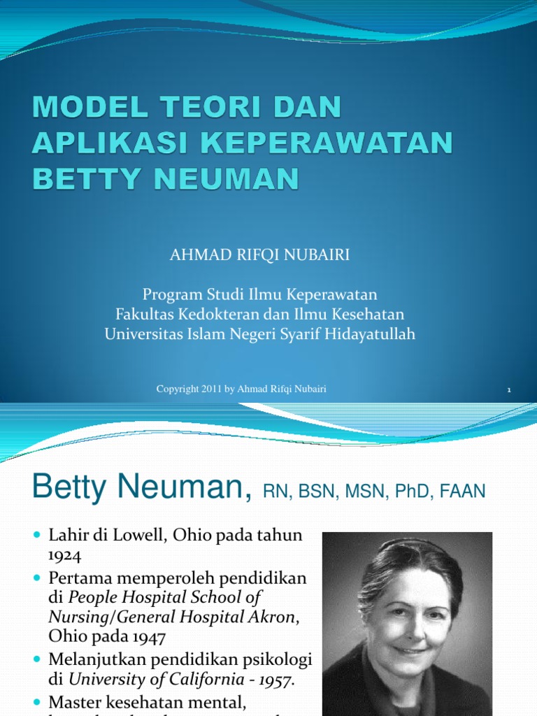 Model Teori Dan Aplikasi Keperawatan Betty Neuman
