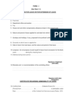 Form - I (See Rule 1-1) Application For Leave or For Extension of Leave