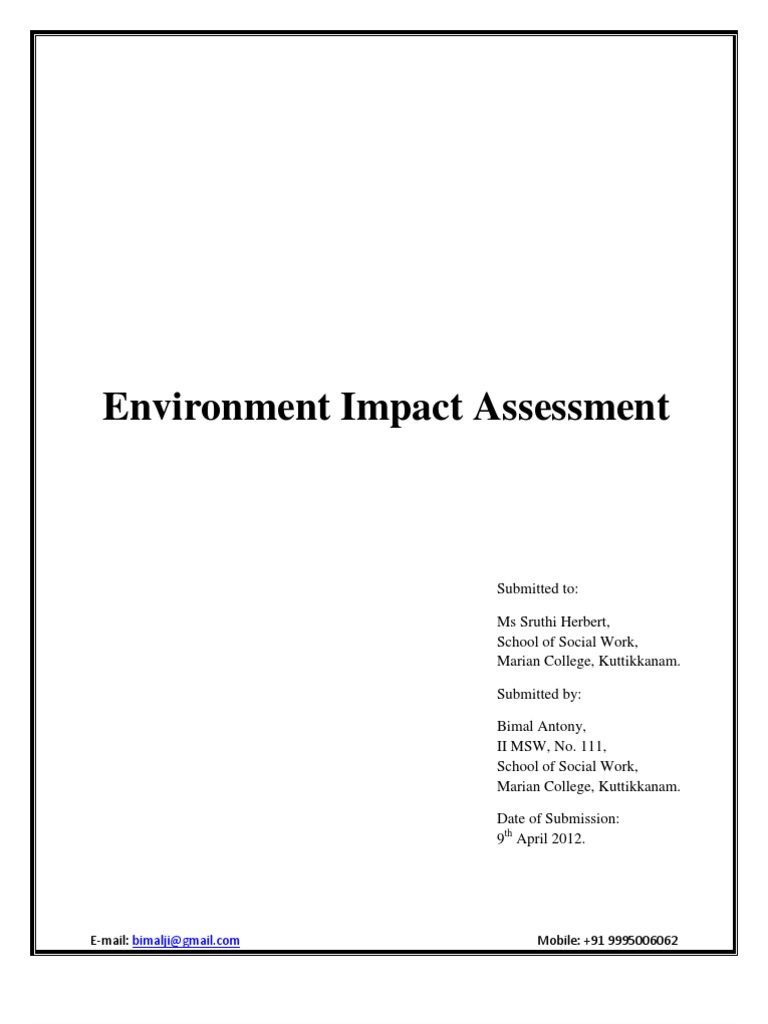 Environment Impact Assessment PDF Environmental Impact Assessment Natural Environment