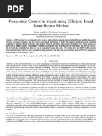 Congestion Control in Manet Using Efficient Local Route Repair Method