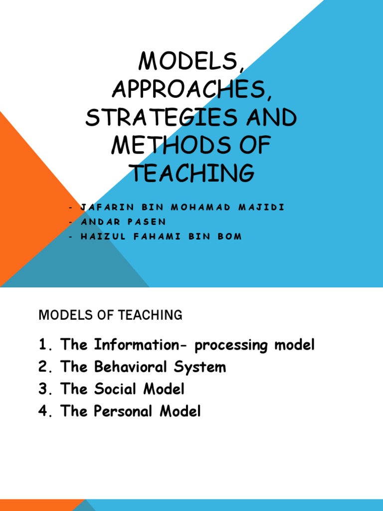 Models of Teaching PDF Teachers Language Education
