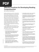 Duke, Pearson. Reading Comprehension Practices