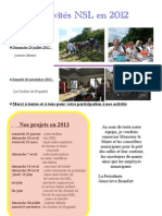 Activités NSL en 2012