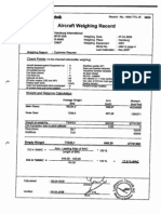 Aircraft Weighing Record