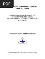 LUMS Admission Requirements for 2025 | PDF | University And College ...
