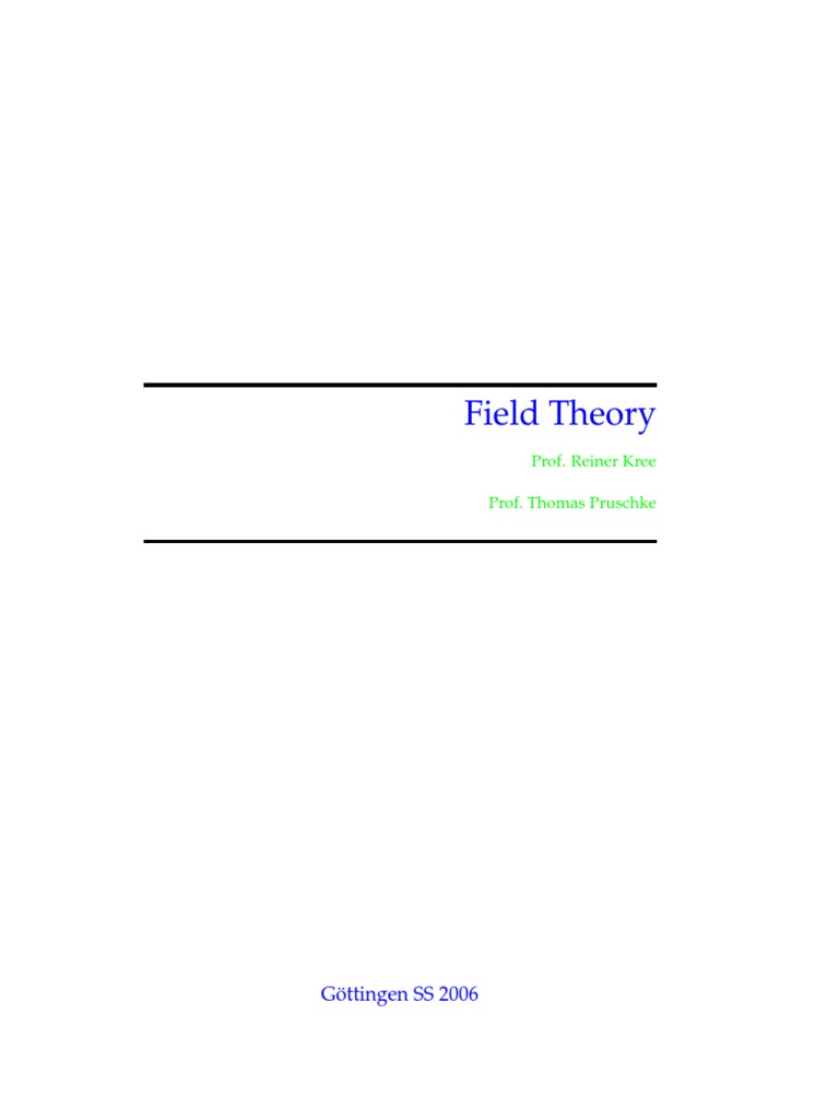 Field Theory | PDF