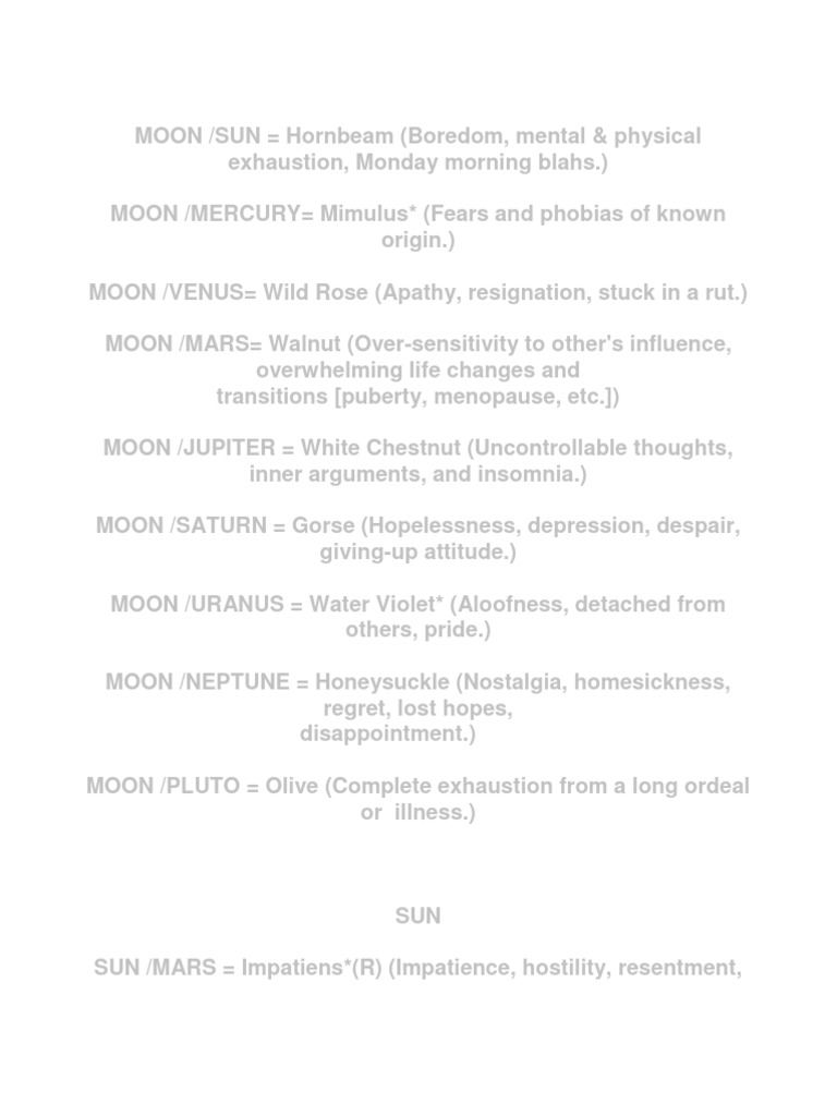 AstrologyBach Flowers PDF Bach Flower Remedies Depression (Mood)