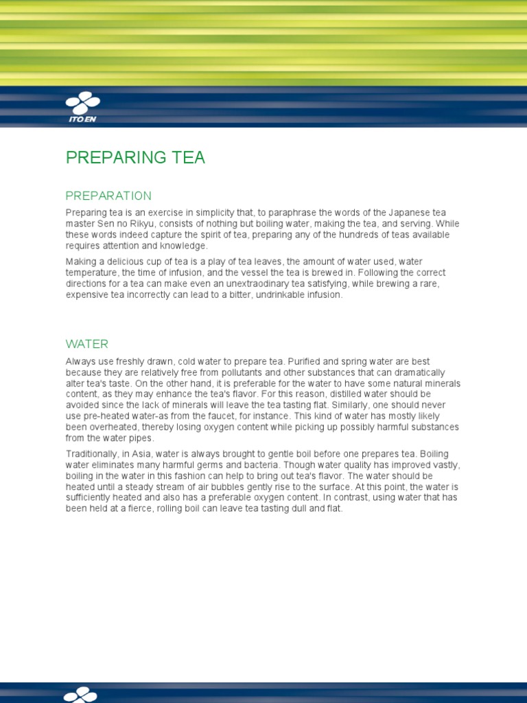 Preparing Green Tea | PDF