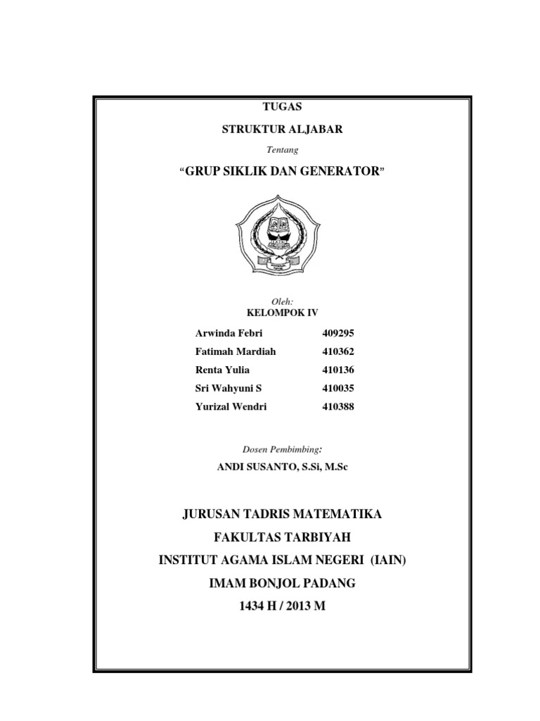 Grup Siklik Dan Generator