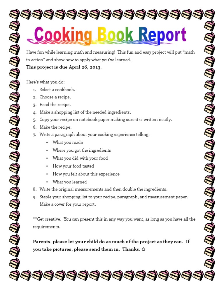 Cooking Book Report