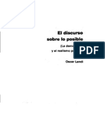 Landi, Oscar: El Discurso Sobre Lo Posible. La Democracia y El Realismo Político