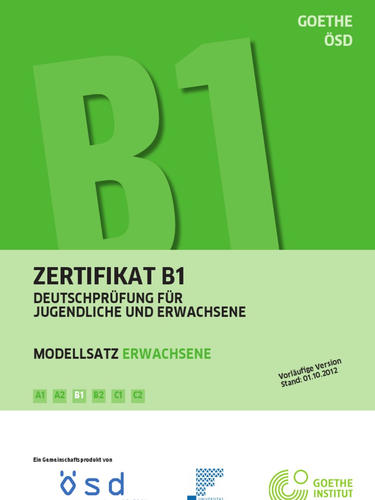 Goethe Zertifikat Deutsch B2 Modelltest