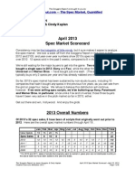 Scoggins Report - April 2013 Spec Market Scorecard