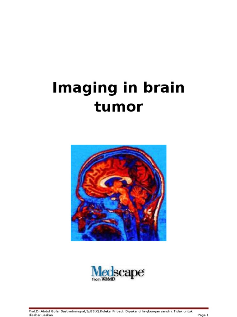 Imaging in Brain Tumor | PDF | Medical Imaging | Magnetic Resonance Imaging