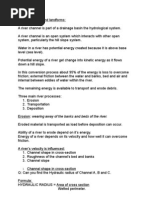 Fluvial Process and Landforms Notes 26th March