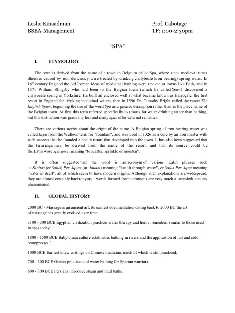 Spa | PDF | Massage | Spa