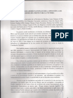 Carta de los legisladores nacionales de la oposición a los legisladores del FPV