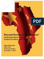 Beyond Resource Acquisition? Analyzing Chinese-­‐backed Projects in Africa, 2002-­‐2012 