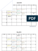 May and June Practice Calendar