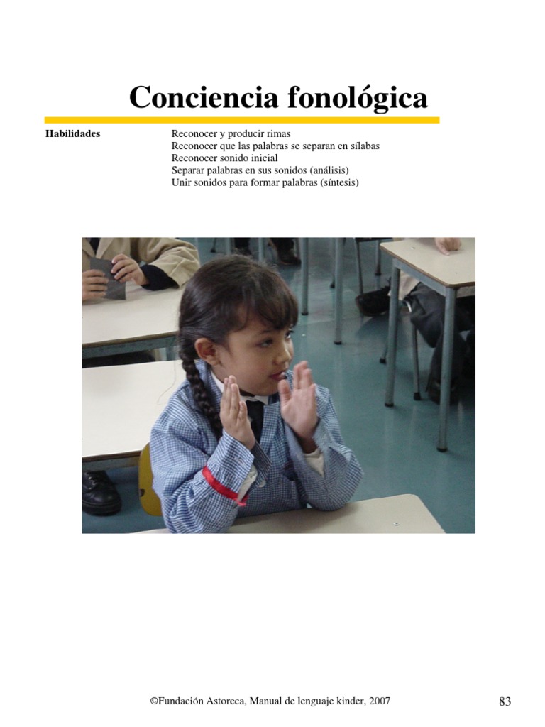 Conciencia Fonologica 2007 1 1 PDF | PDF | Educación de la primera ...