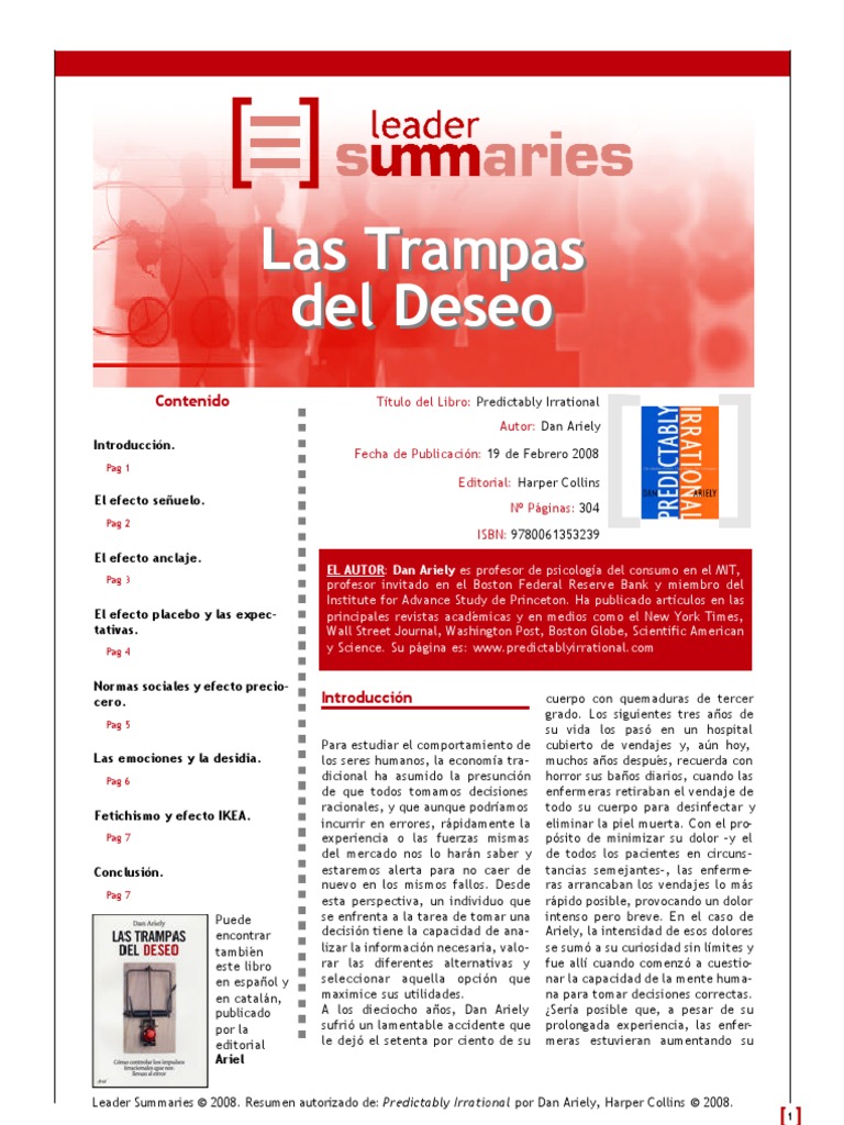 Las Trampas Del Deseo Dan Ariely Pdf Racionalidad Subasta
