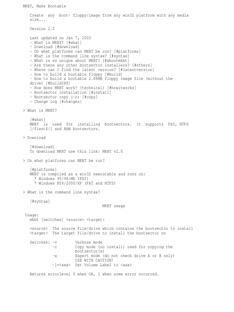 Mkbt | Bios | Operating System Technology