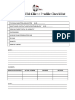 Client Profile Checklist