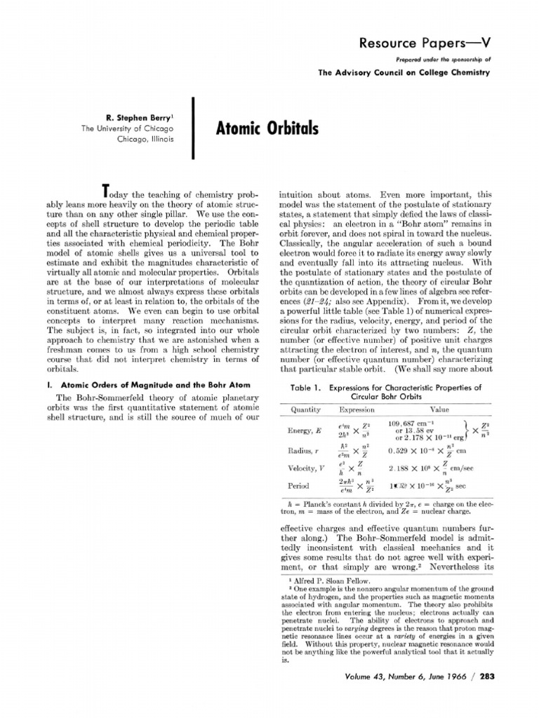 Quantum Mechanics and Atomic Orbitals | PDF | Hartree–Fock Method ...
