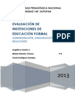 Evaluación de Instituciones de Educación Formal