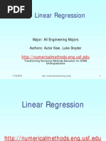 Linear Regression: Major: All Engineering Majors Authors: Autar Kaw, Luke Snyder