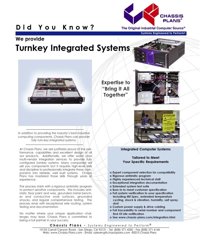 Rack Mount Computer Integration Services - Chassis Plans DYK ...