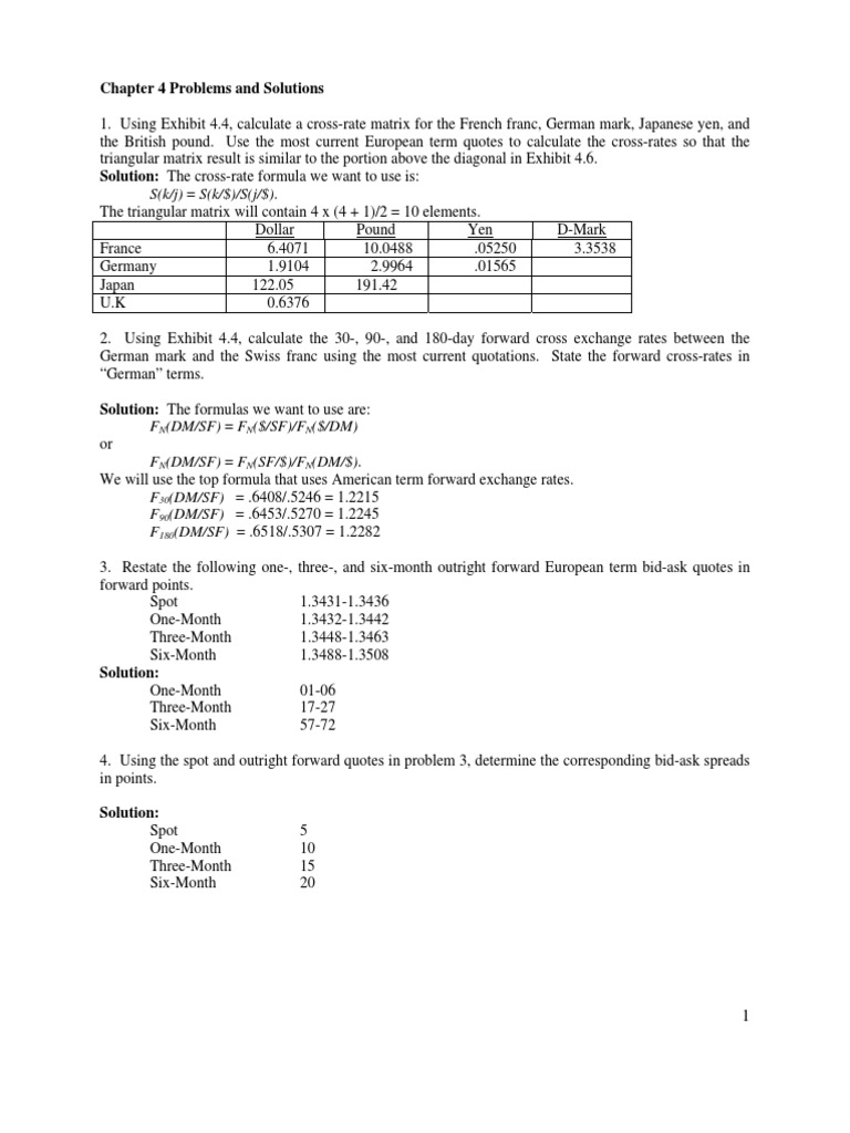Chapters 4 5 Problem Solutions Pdf Arbitrage Interest