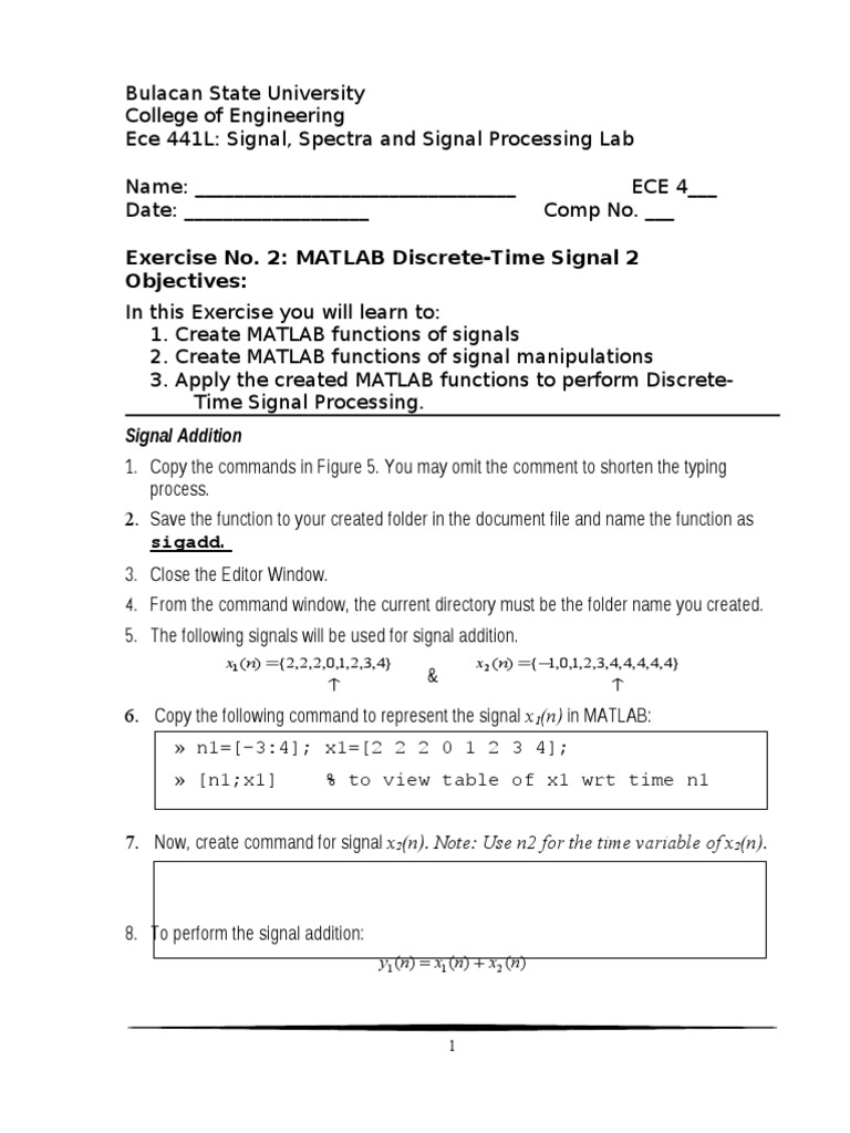 Matlab Discrete Time Lab 2 | PDF | Signal (Electrical Engineering) | Matlab