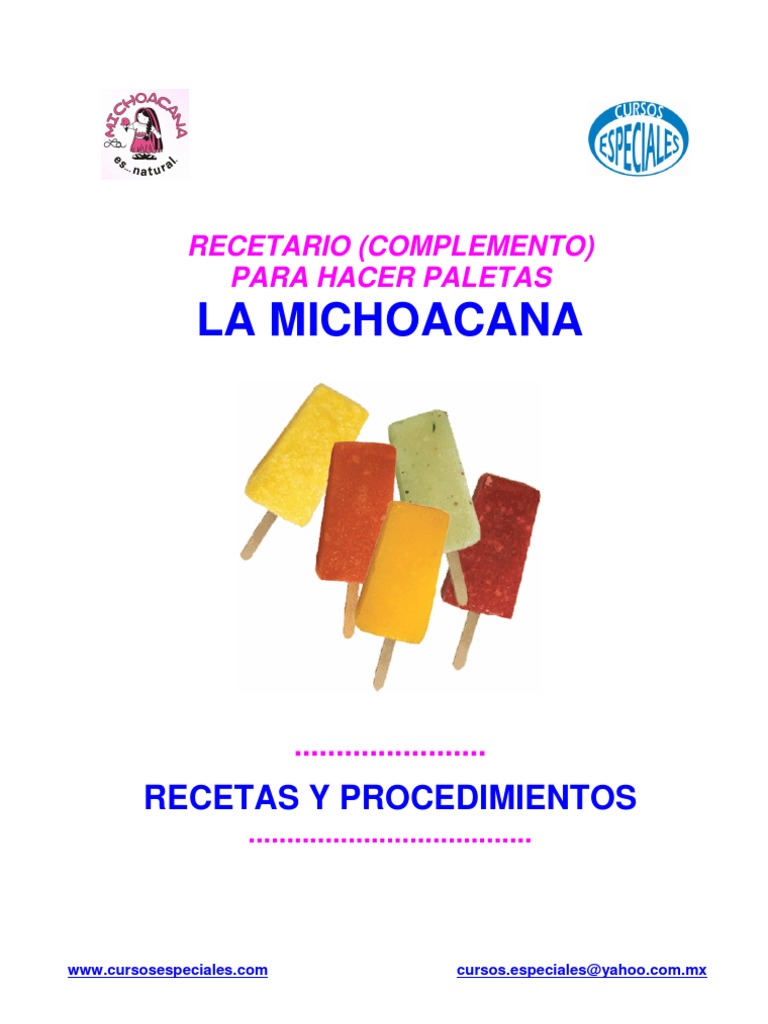 Paletas - La Michoacana | PDF | Crema | Postres